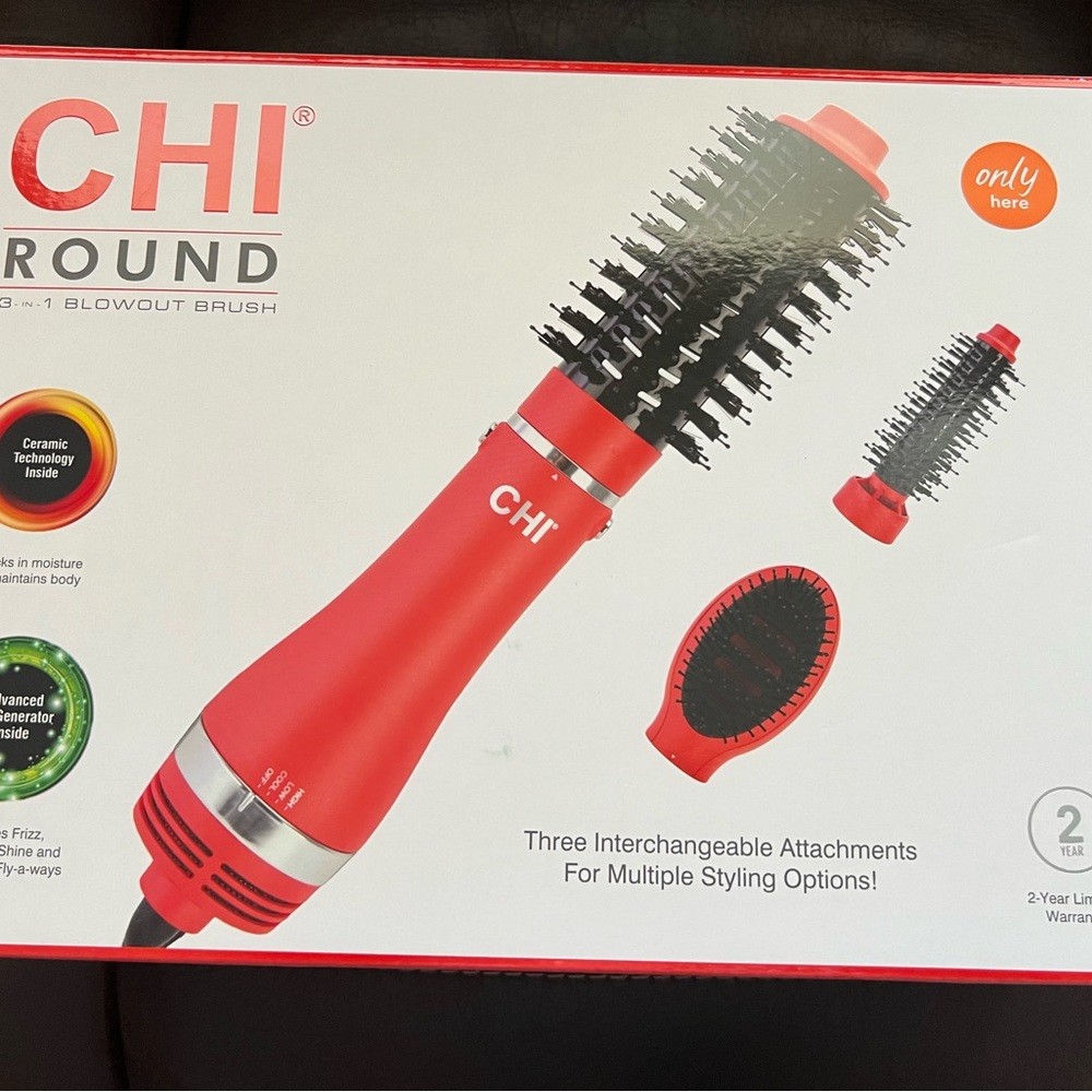 CHI 3in1 blowout brush color is coral NEW in box unopened